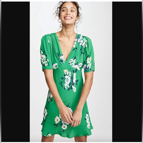 Free People Dresses & Skirts - 💚EUC Free People Neon Green Garden Floral Dress - Size 4